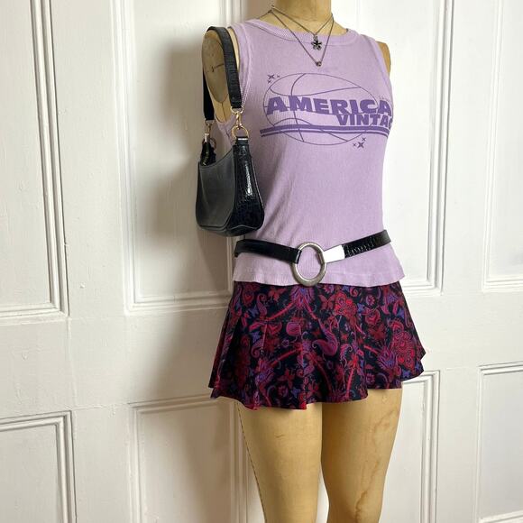 American Vintage Lilac ribbed tank with logo and Y2K  design Shabbychic size S - Picture 3 of 8